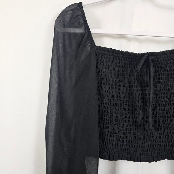 Aritzia Wilfred Smocked Blouse in Black - Size S - Picture 3 of 9